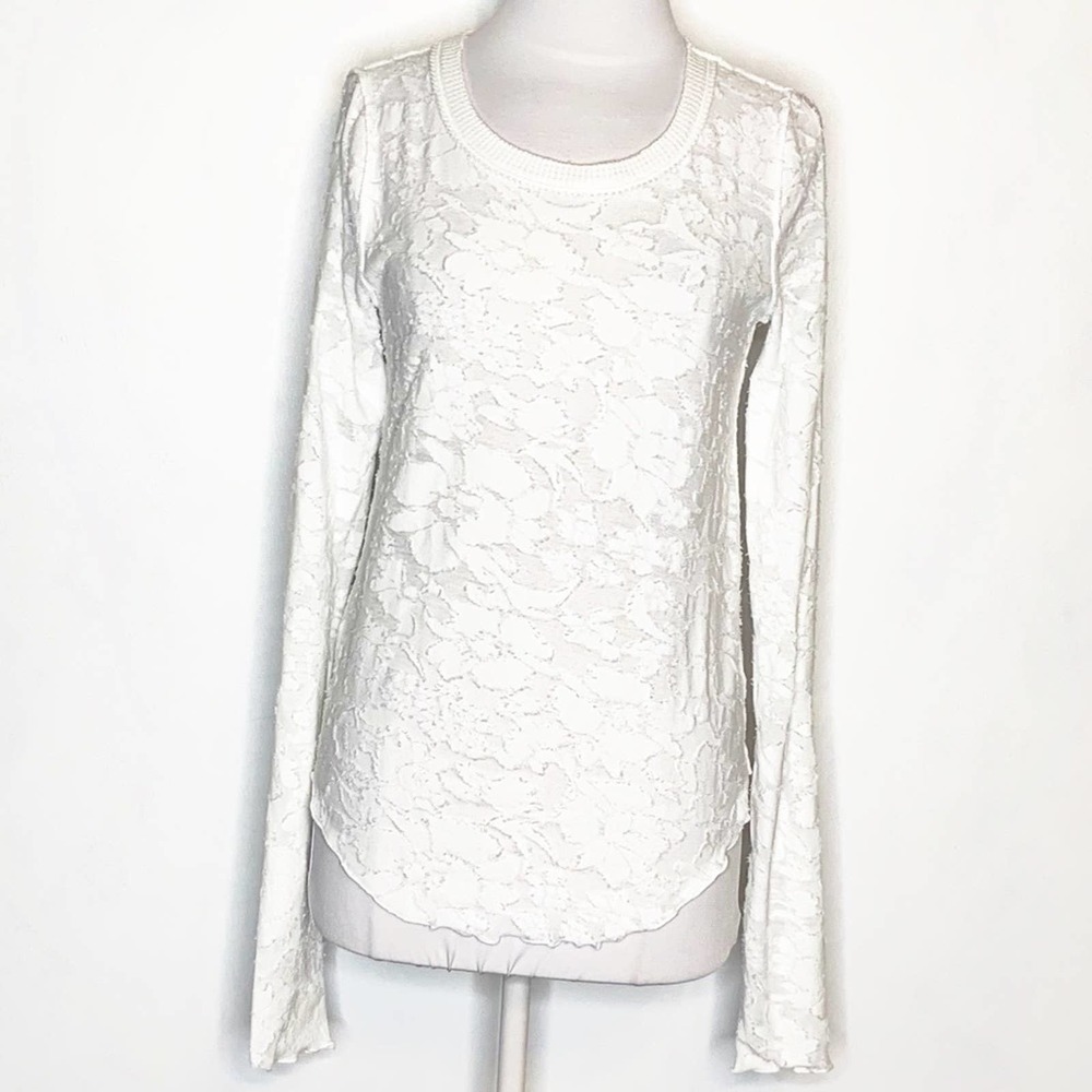 We the Free People floral burn out long sleeve top